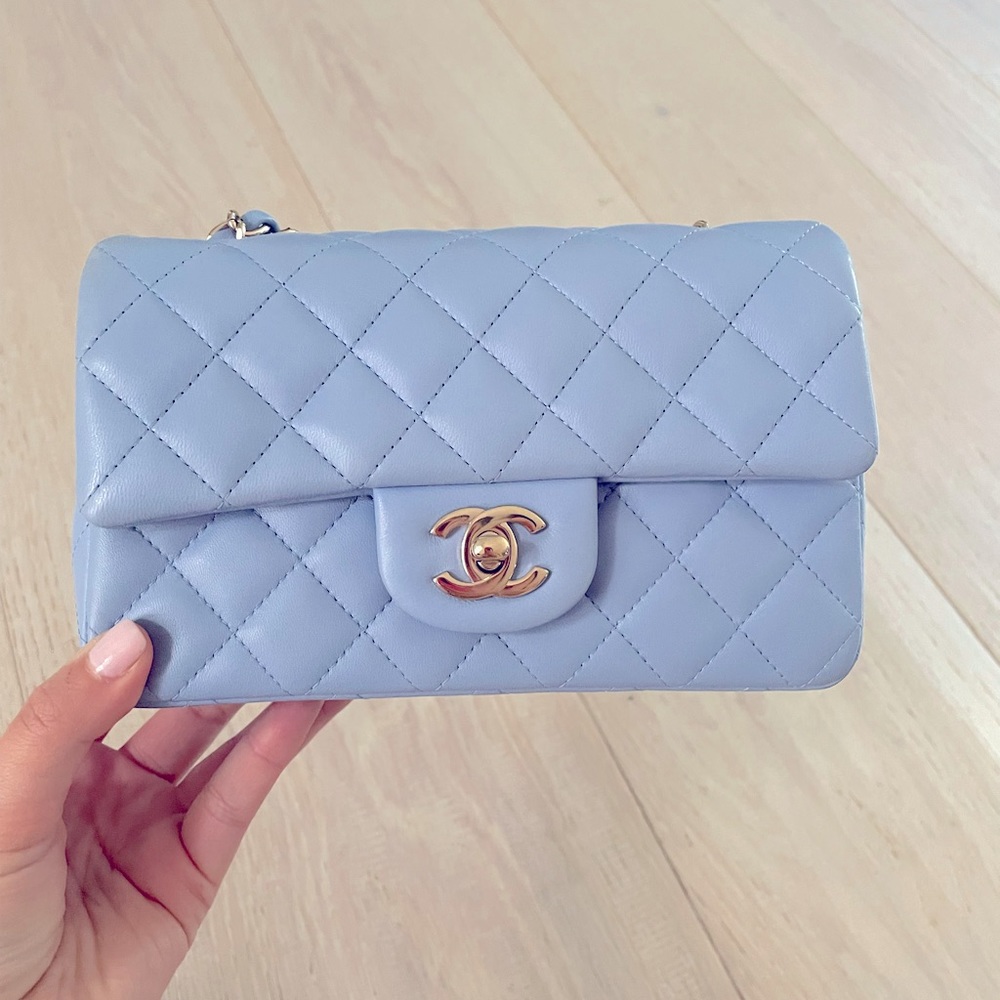 Chanel Light Blue Mini Quilted Bag